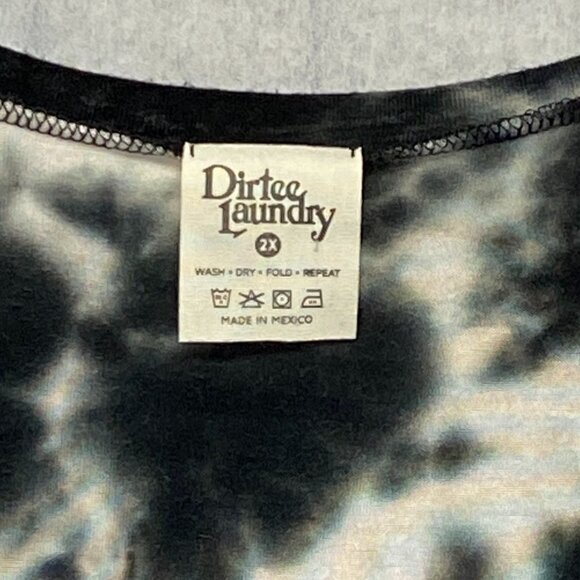 Dirtee Laundry Short Sleeve Tie Dyed Born to Ride Moto Slit Top Biker Tee Shirt - Picture 12 of 13